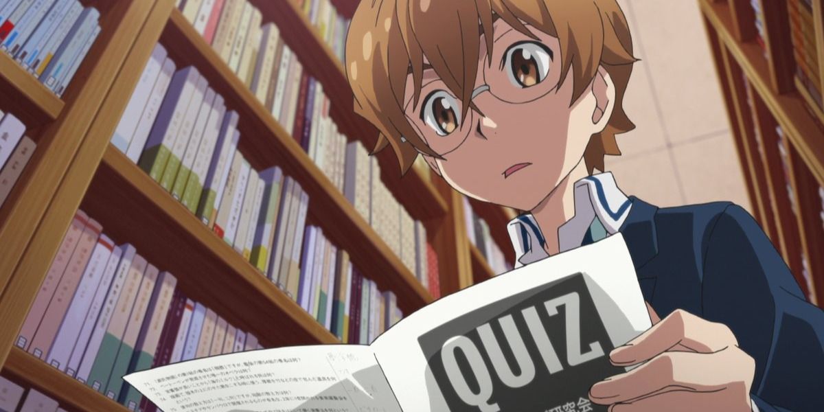 the main character of Fastest Finger First reading a booklet on quizzes