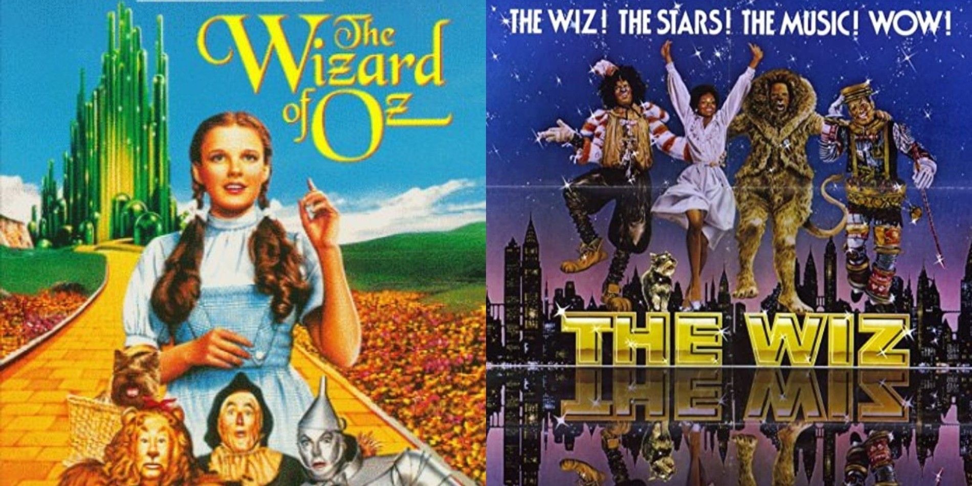 Split image: Movie posters for The Wizard Of Oz and The Wiz