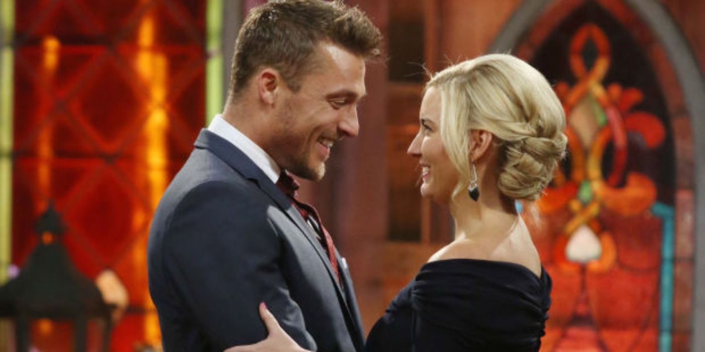 Chris and Whitney at the final rose ceremony on The Bachelor