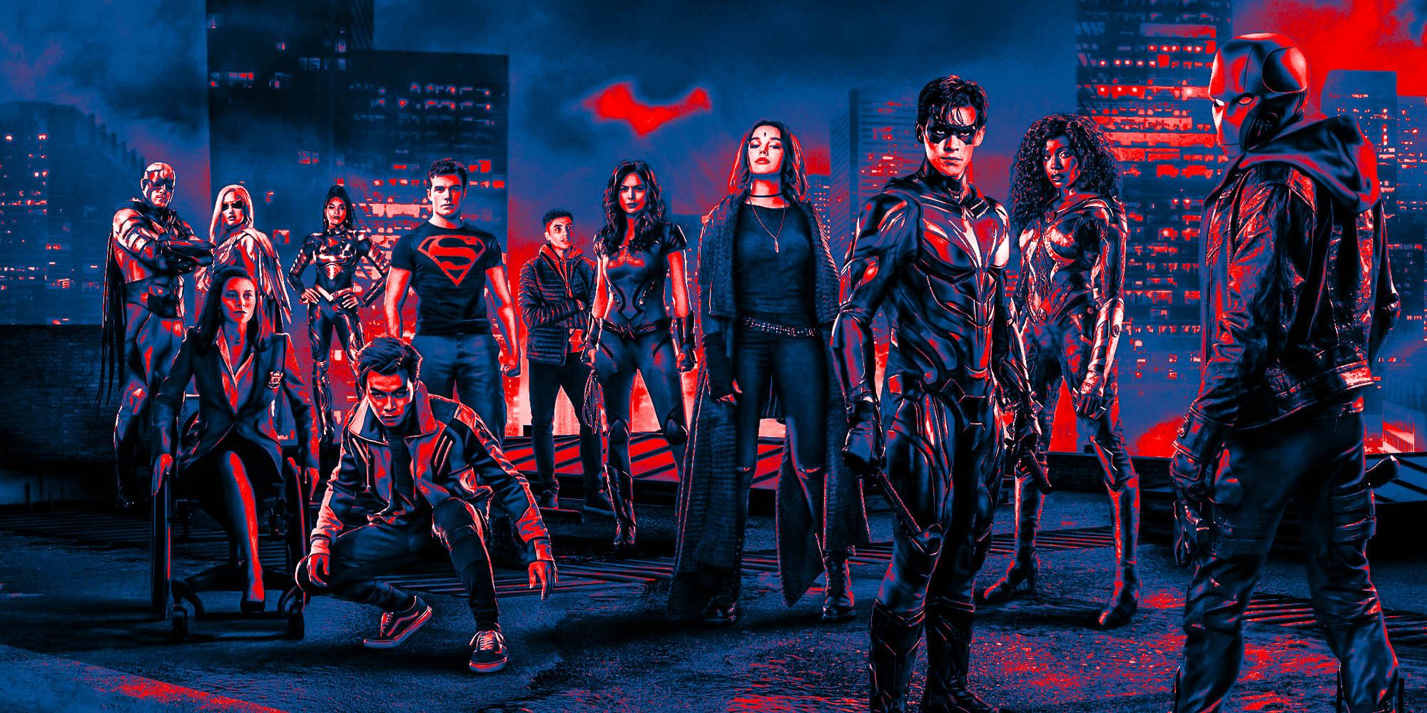A group shot of Titans in the HBO Max series Titans.