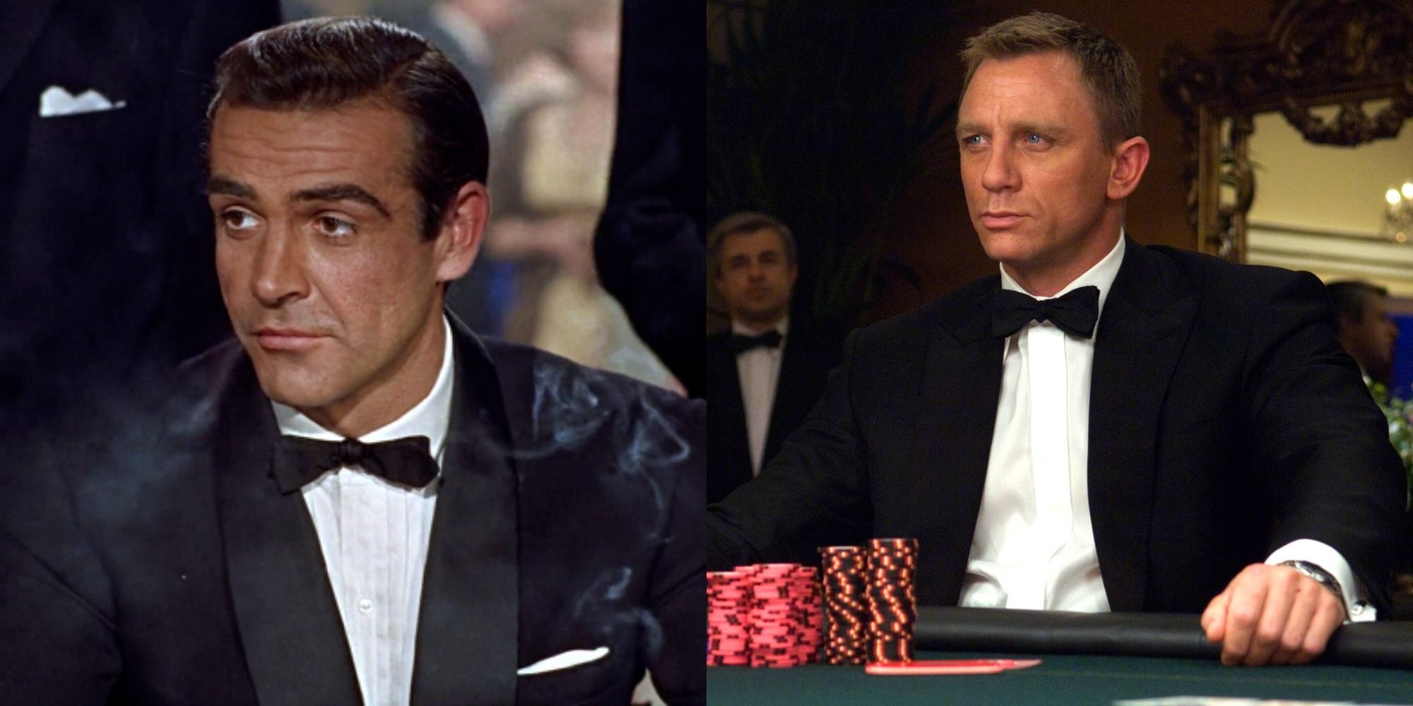 Sean Connery in Dr. No and Daniel Craig in Casino Royale