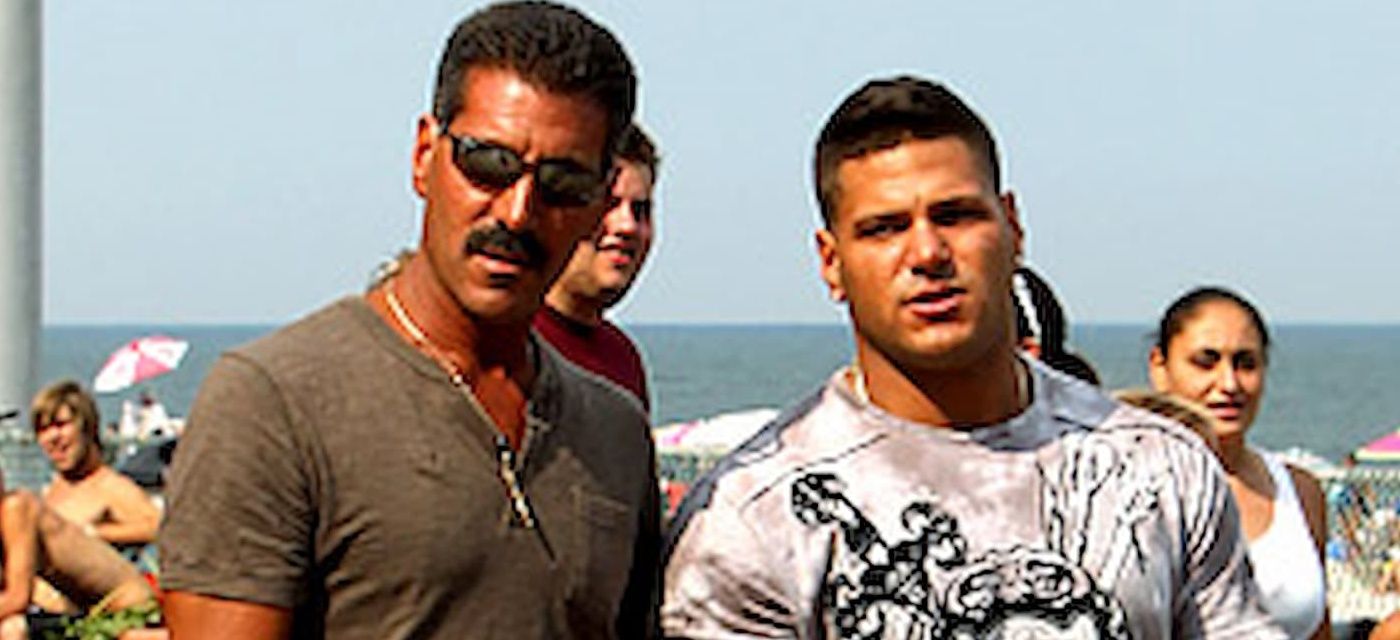 Ronnie and his dad Ronald Sr. on the boardwalk in Jersey Shore.