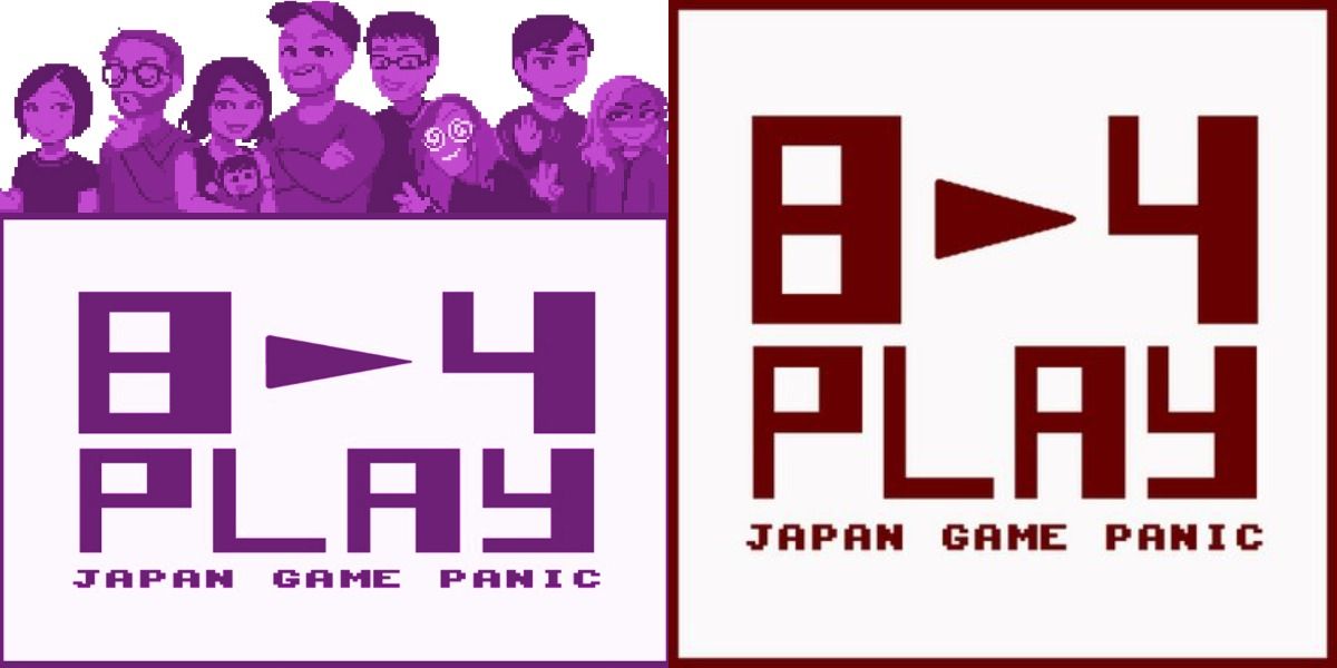 Split image of the 8-4 Play podcast logo with 16-bit renditions of the host and the studio logo