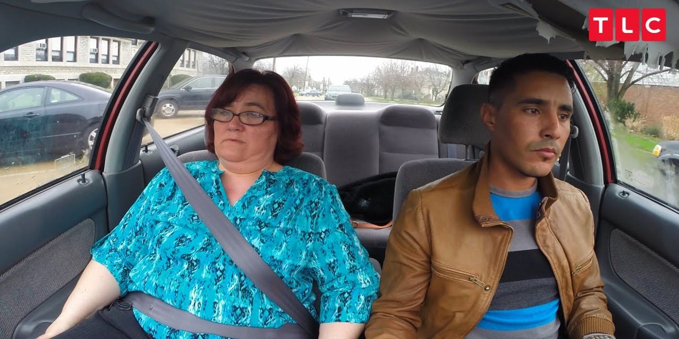 Mohamed and Danielle in car on 90 Day Fiance