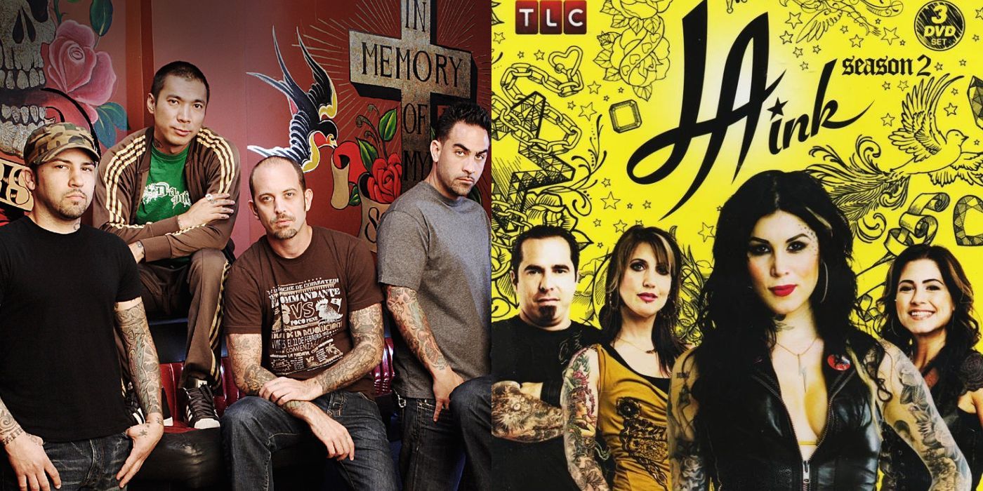 A split image Of Miami Ink and LA Ink promo pictures
