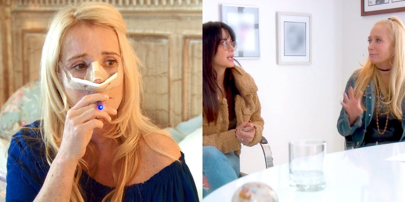 A split image of Kim Richards and Kyle at the plastic surgeon's office on RHOBH