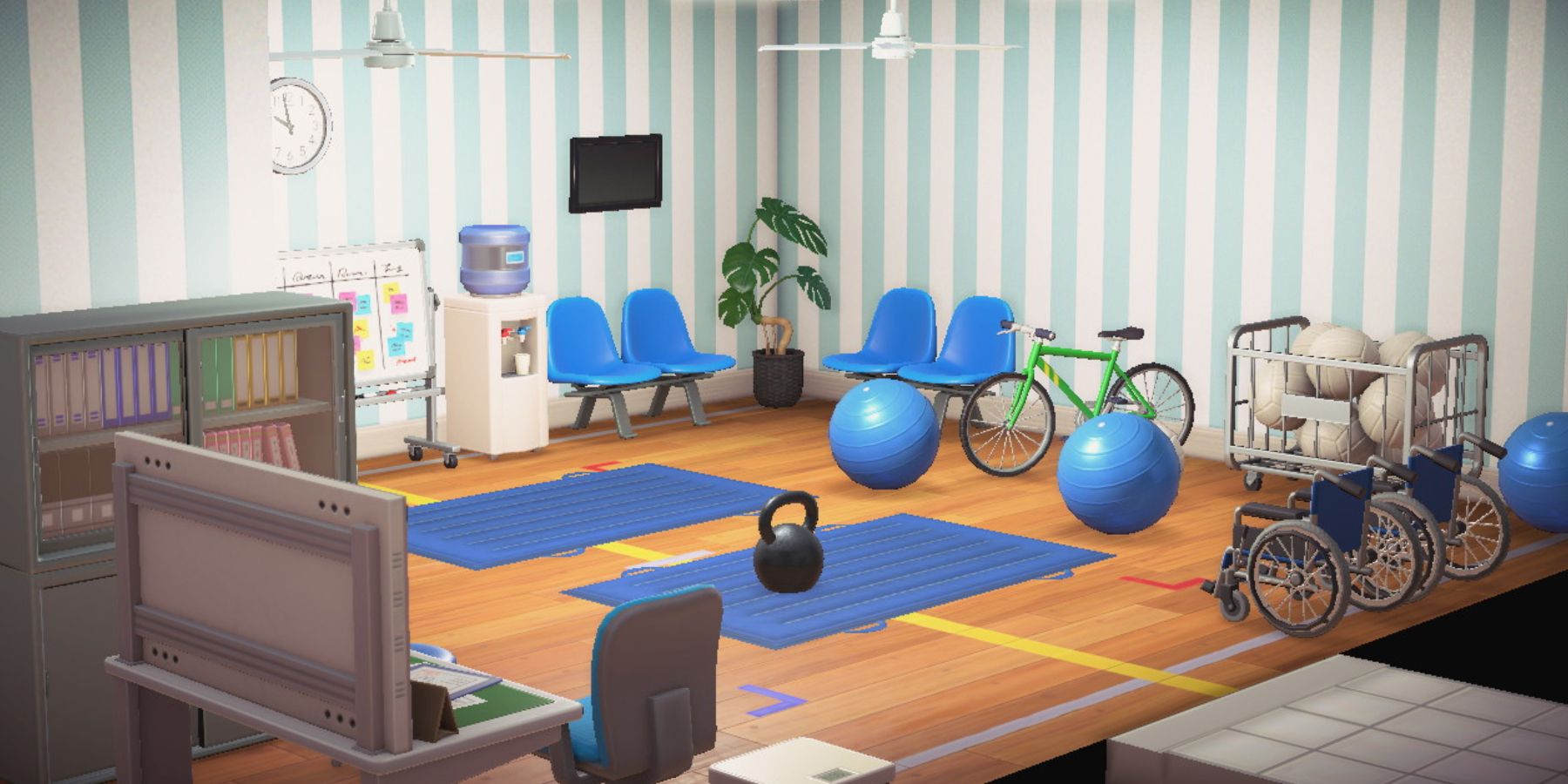 Players can design a physical therapy gym in Animal Crossing Happy Home Paradise.
