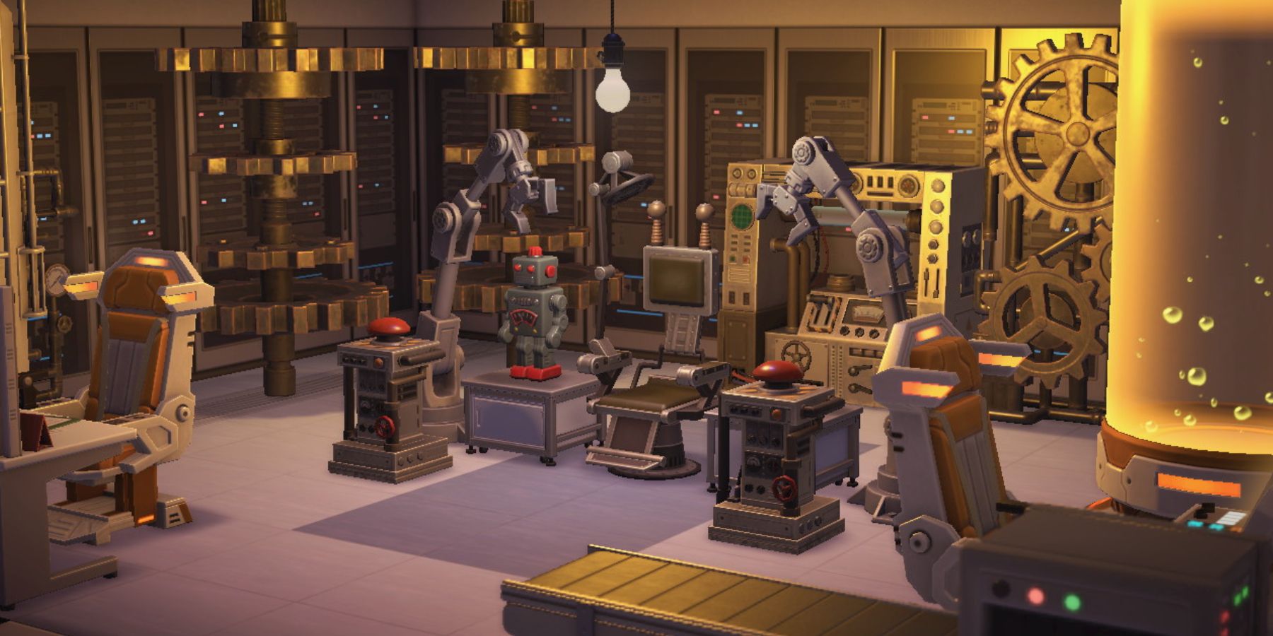 Players can design a robotics lab in Animal Crossing Happy Home Paradise.