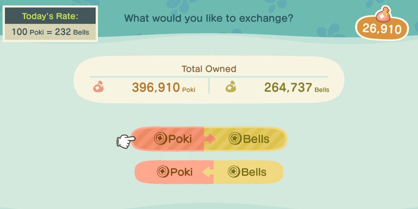 The menu for the Poki ABD Console in Animal Crossing: New Horizons 