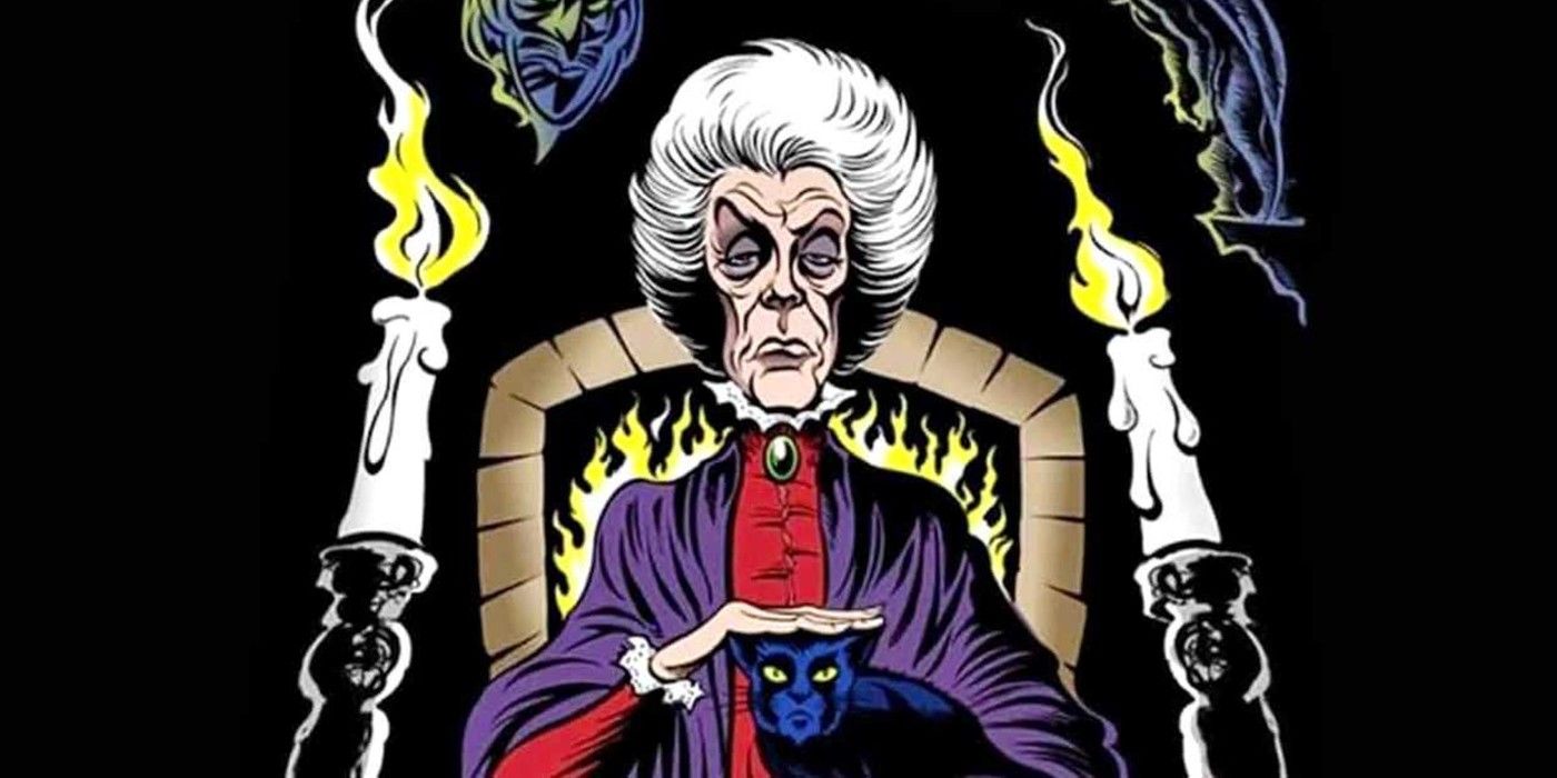 Agatha Harkness looking evil in Marvel comics