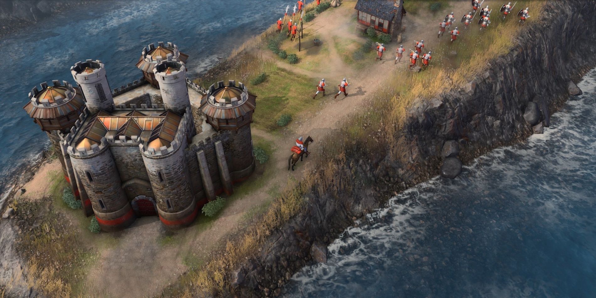 Age of Empires 4 English Keep on Peninsula