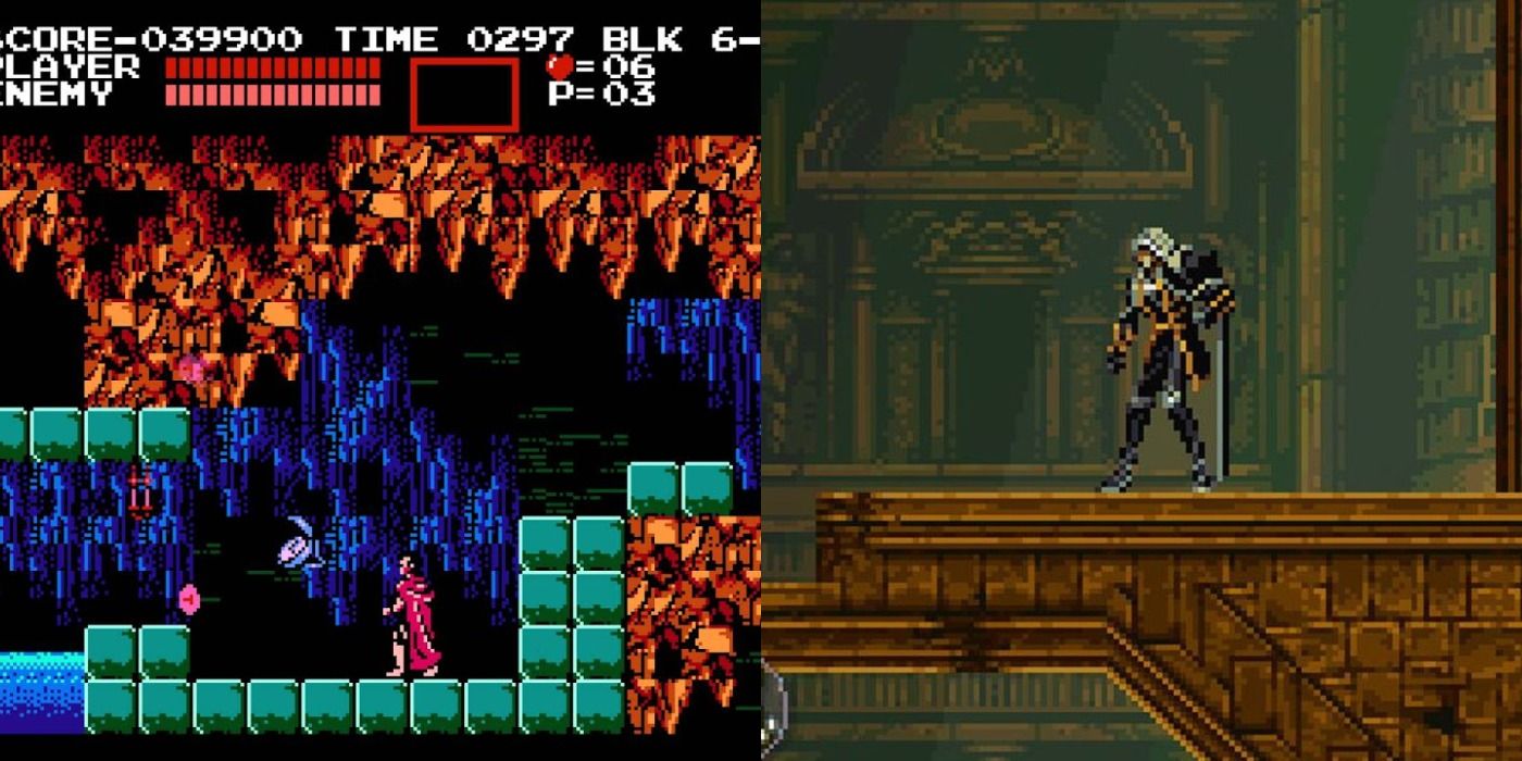 Alucard as he appeared in Castlevania 3 and Symphony of the Night