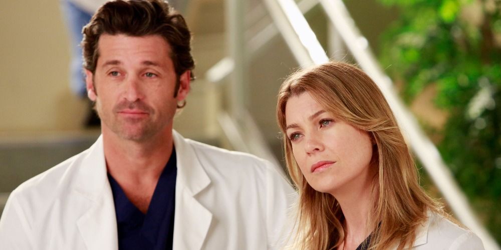 An image of Derek and Meredith standing next to each other in Grey's Anatomy