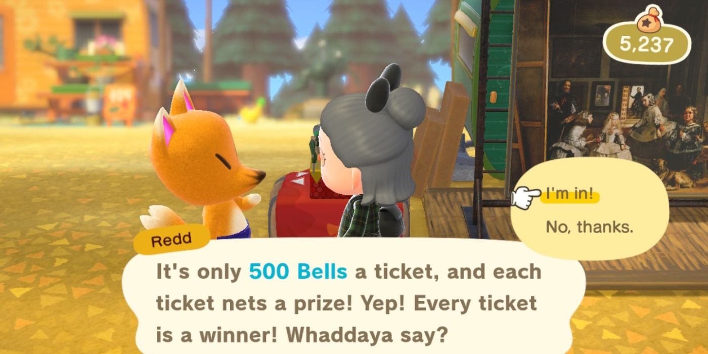 Animal Crossing New Horizons Redd Raffle 2.0 ticket prices