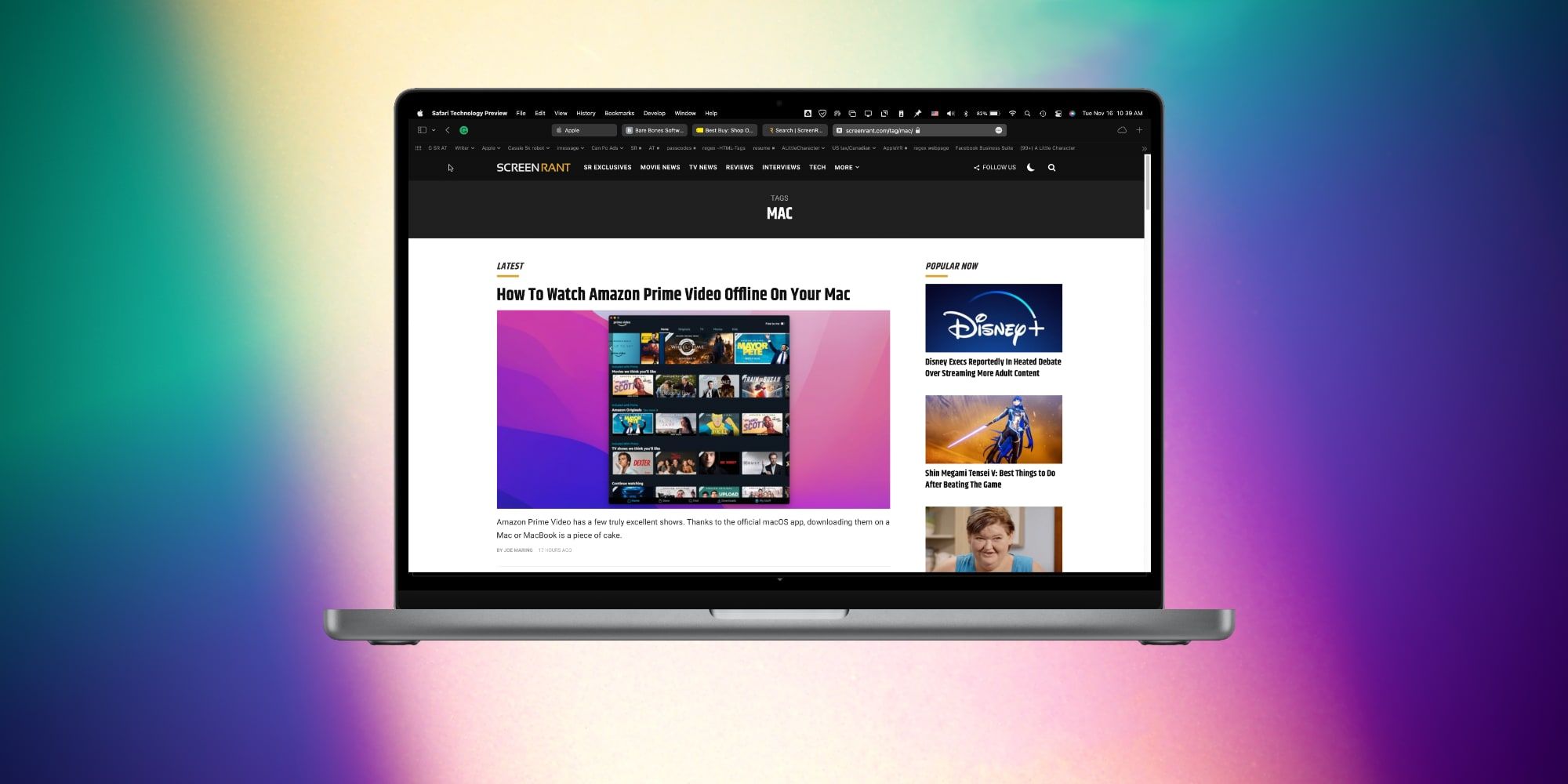 Apple MacBook Pro Safari Technology Preview