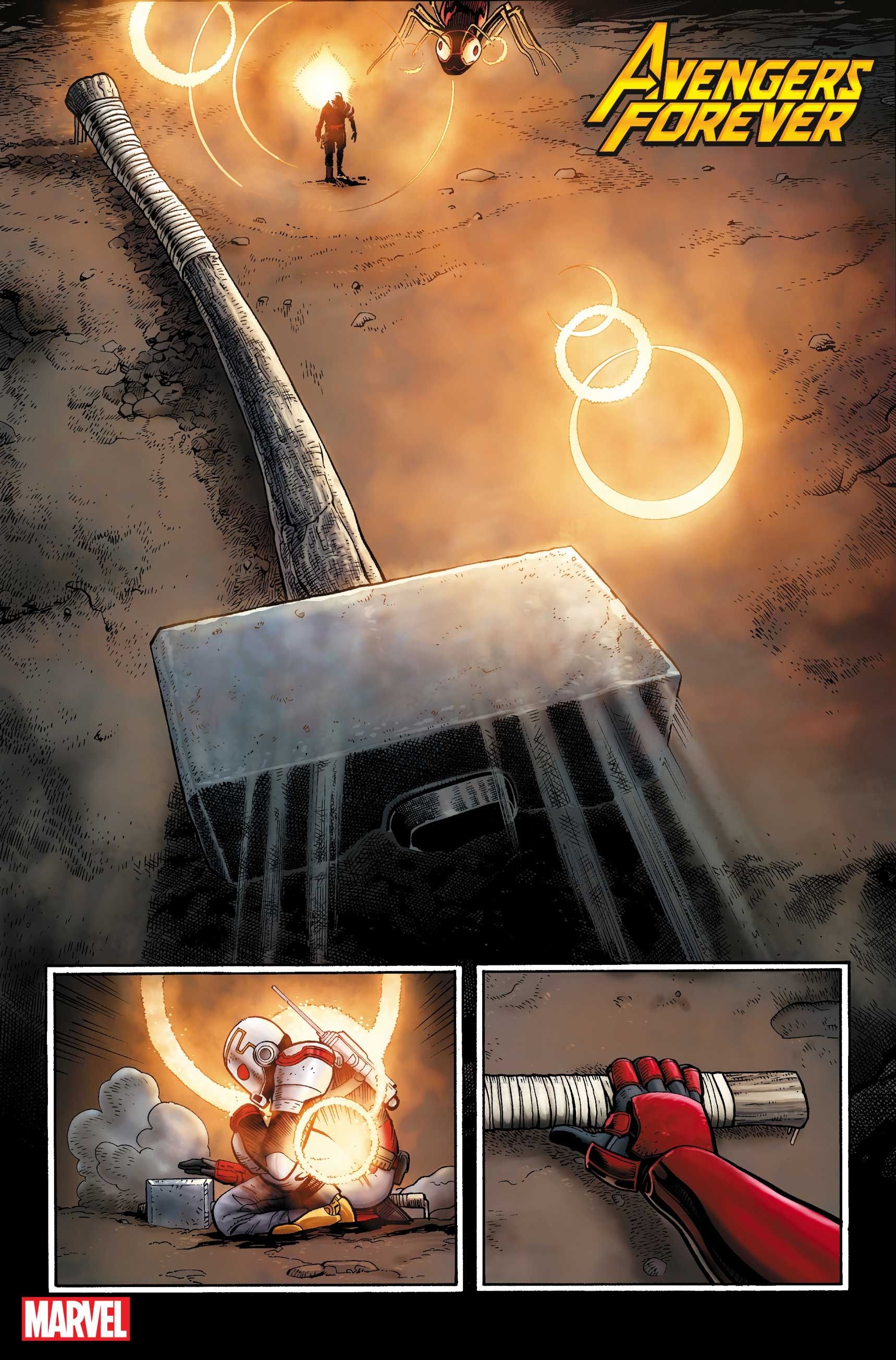 Avengers Forever preview page 2 Tony Stark Ant-man Thor mjolnir