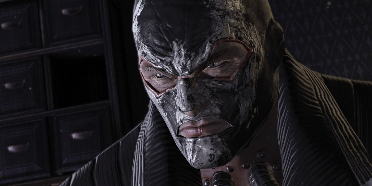 Bane in a cutscene during Batman: Arkham Origins