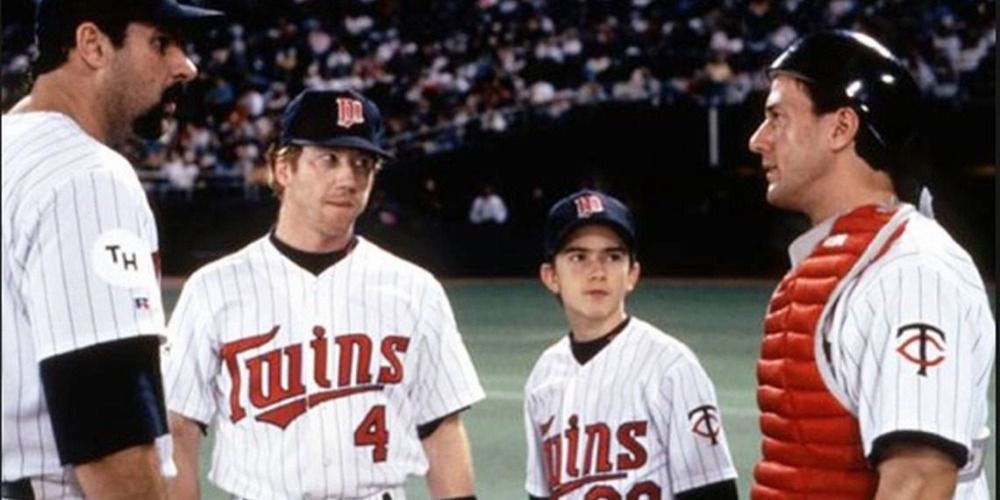 Baseball players on the diamond in Little Big League