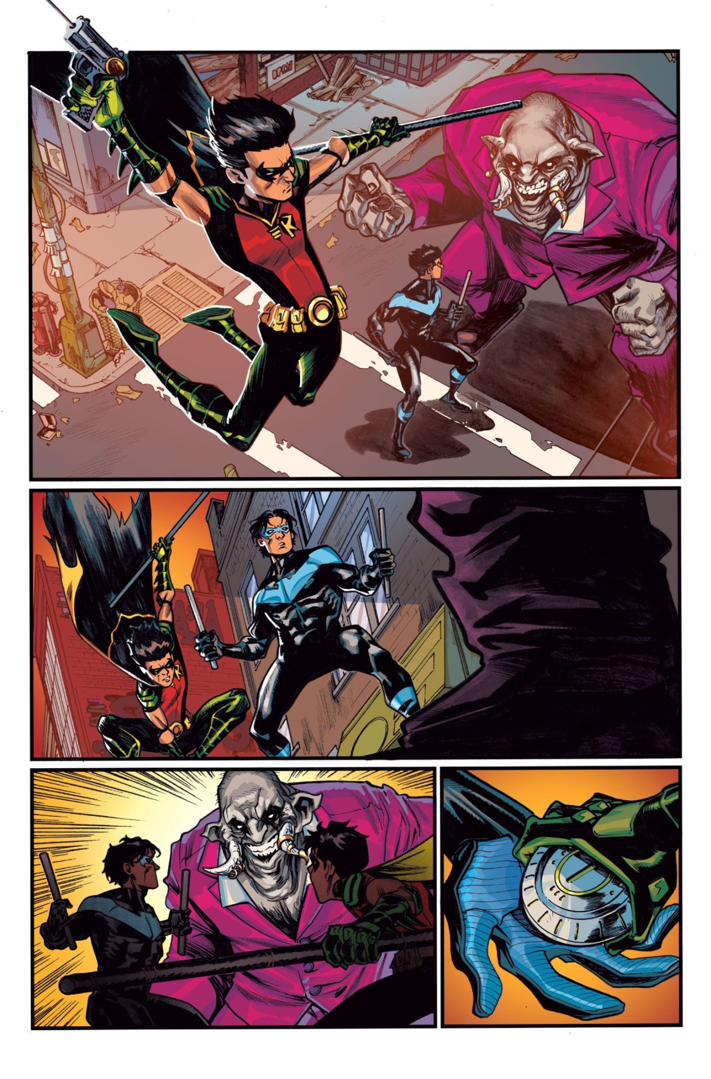 Tim Drake and Nightwing fight crime in Gotham