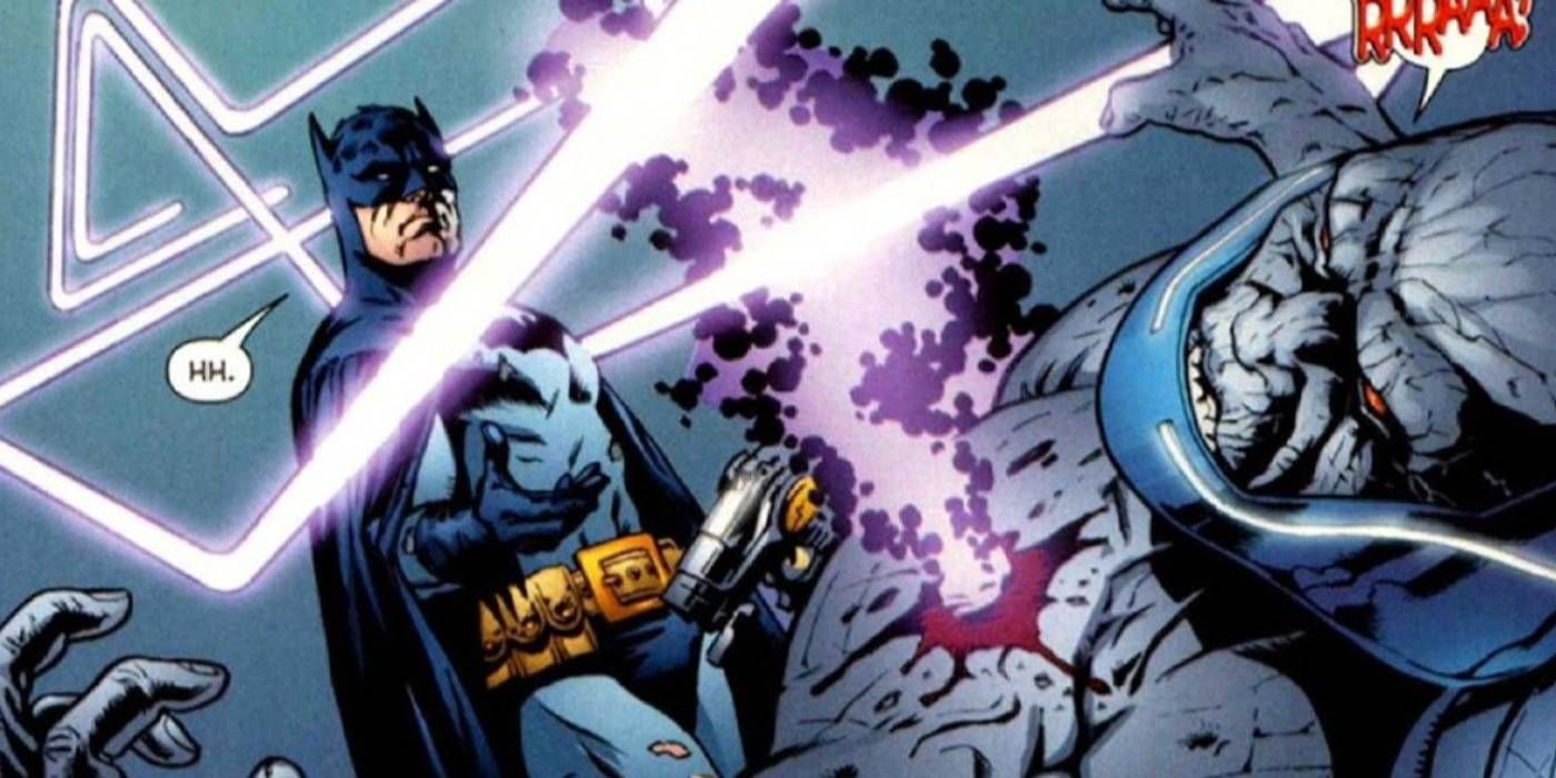 Darkseid shoots his Omega Beams at Batman in Final Crisis