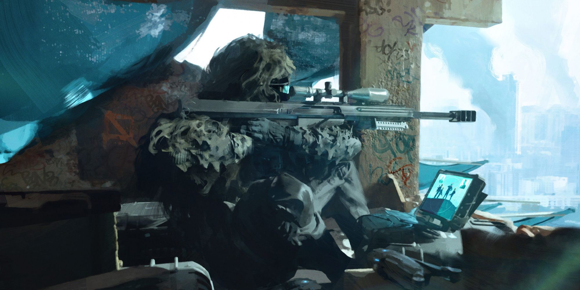 A sniper pointing his gun in Battlefield 2042