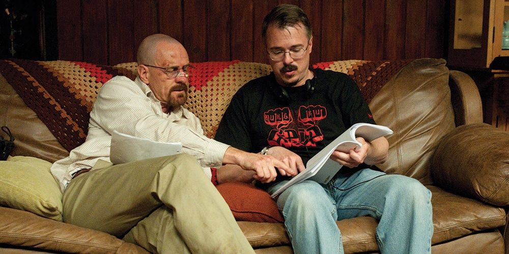 Bryan Cranston and Vince Gilligan discuss a Breaking Bad scene in in Now Half Measures