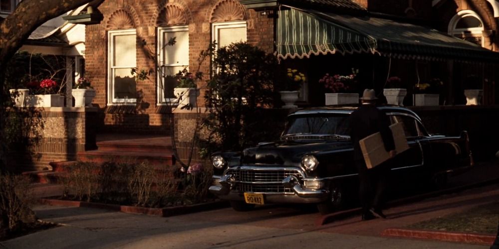 Clemenza arrives home in his Cadillac Fleetwood Series 60 Special in The Godfather