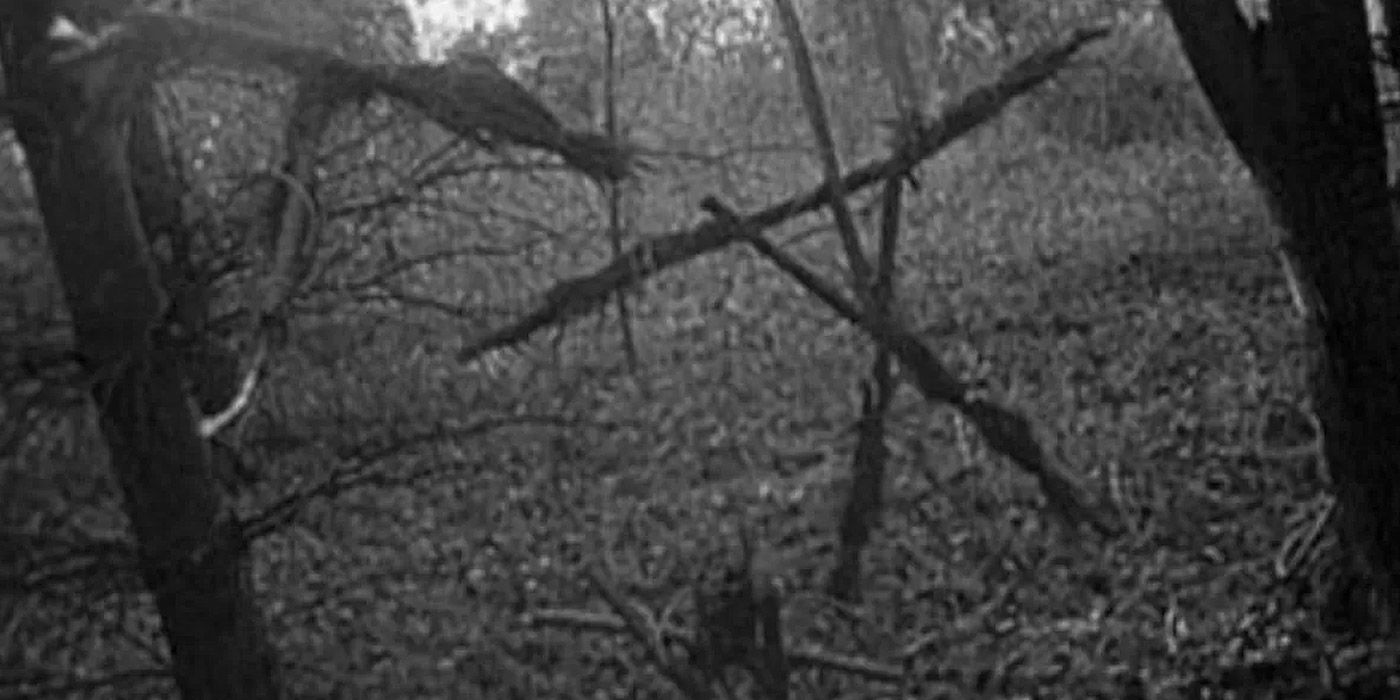An ominous stick figure in The Blair Witch Project.