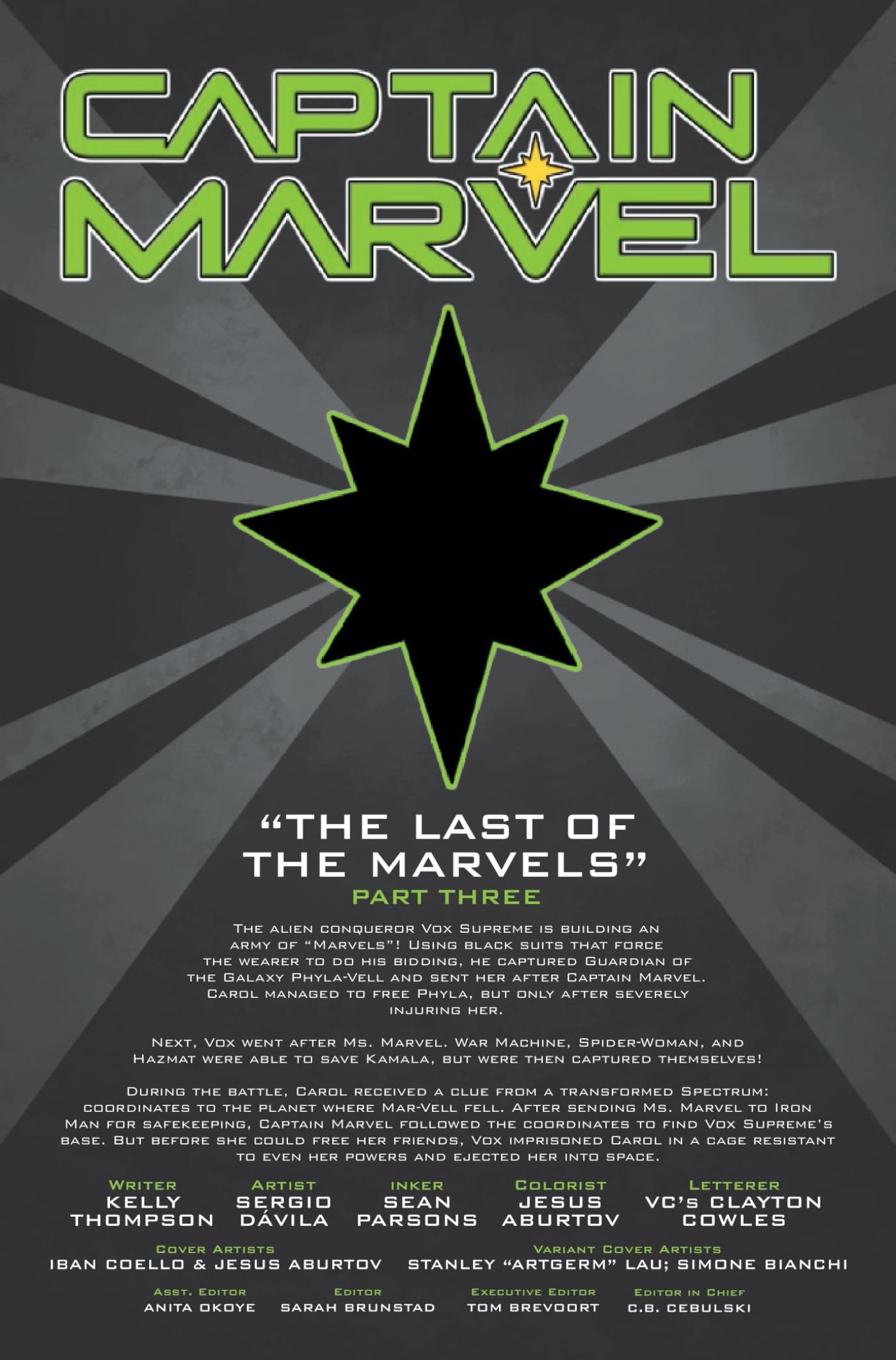 Captain Marvel 34 recap page