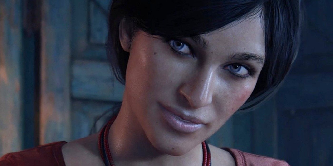 Chloe Frazer looking serious in Uncharted Lost Legacy
