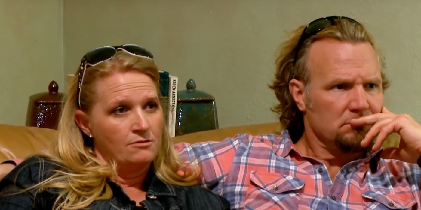 Christine Brown and Kody Brown on Sister Wives looking somber sitting together