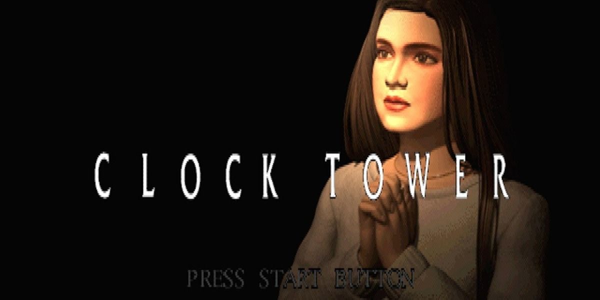 Jennifer prays on the title screen of 1996's Clock Tower.