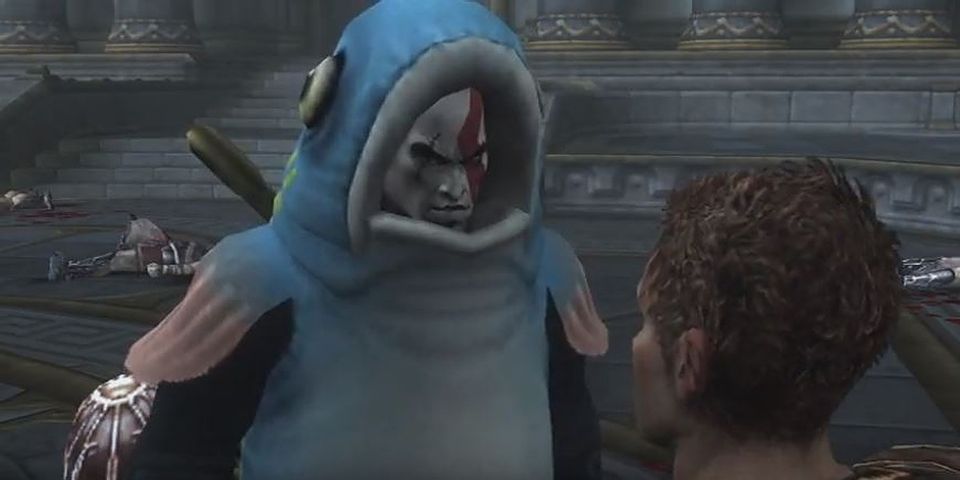 Kratos as a fish in God of War