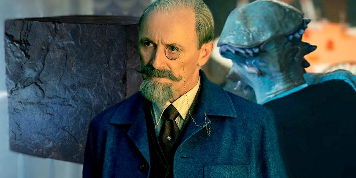 Colm Feore as Reginald Hargreeves Cube and alien in Umbrella Academy