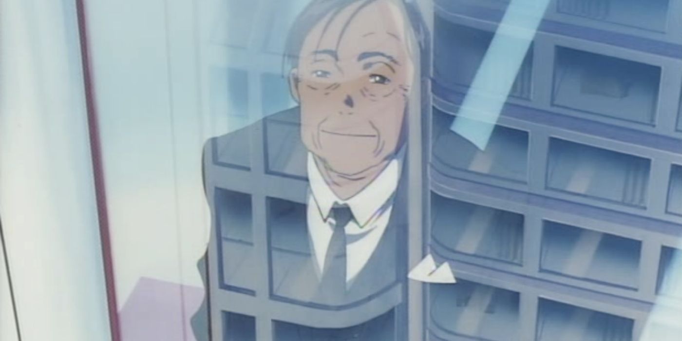 Mao Yenrai looking through a window in the Cowboy Bebop anime