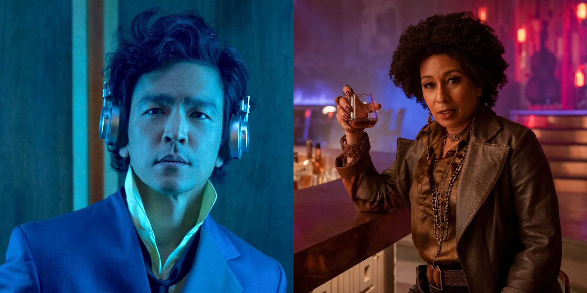 Split image of Spike and Ana from Netflix's Cowboy Bebop