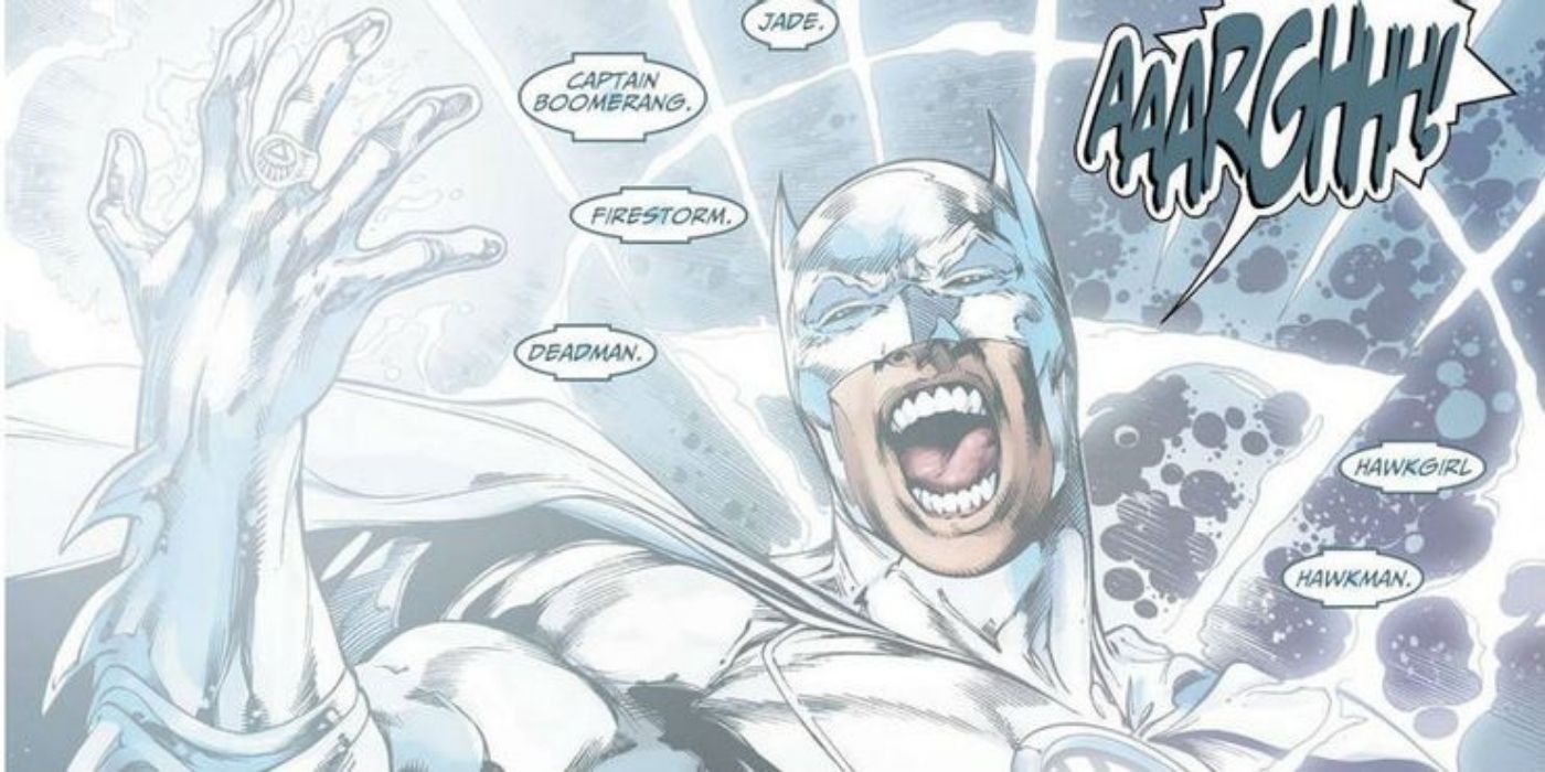 Batman as a White Lantern screaming in DC Comics