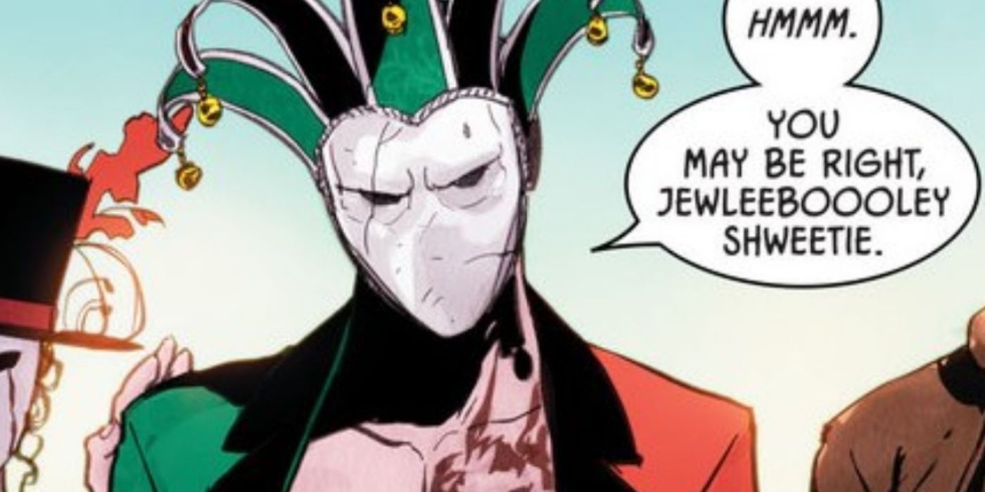 The masked villain Punch talking in DC Comics