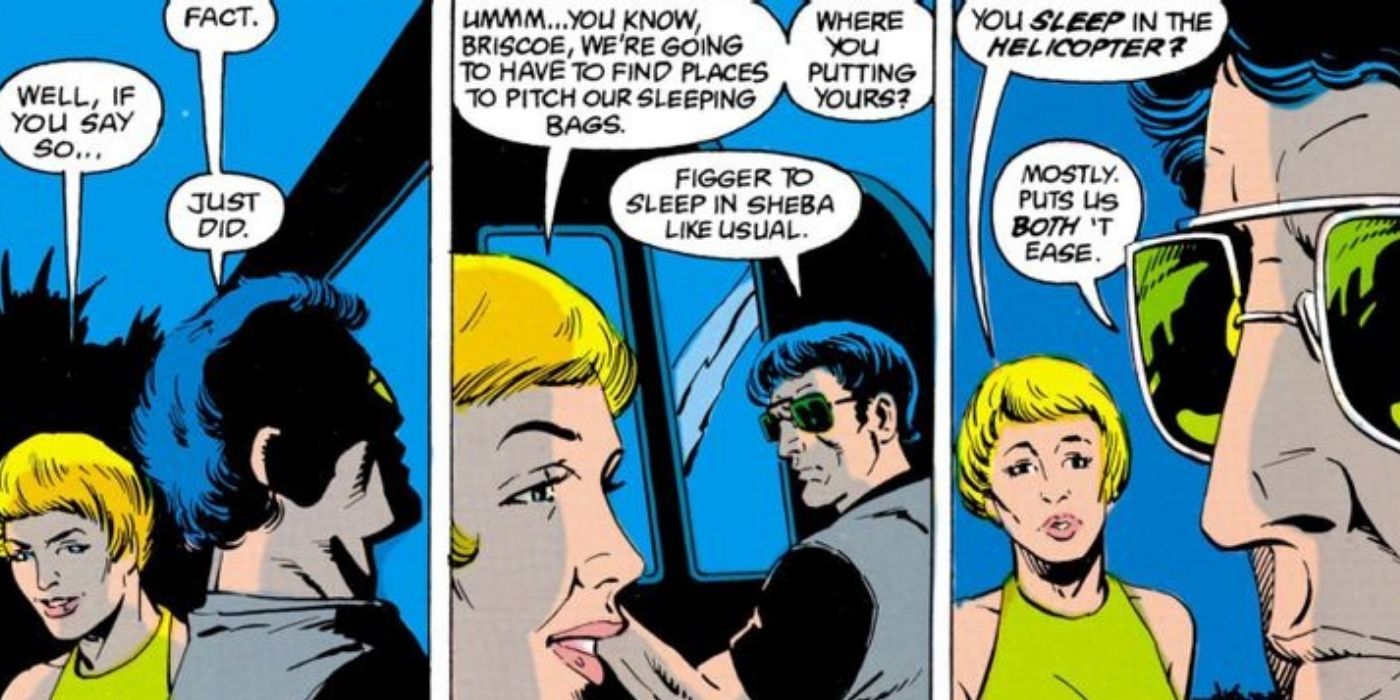 Briscoe having a conversation with a blonde woman in DC Comics