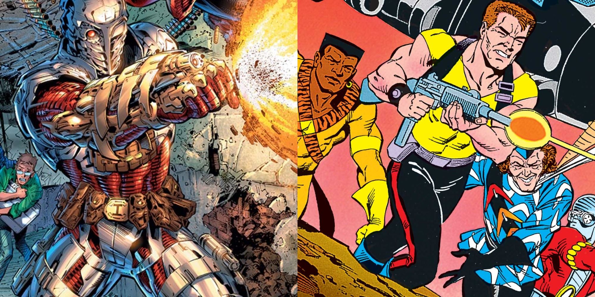 Split image showing Deadshot and Rick Flag in DC Comics