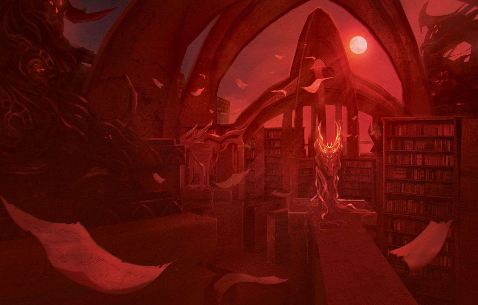 The interior of the Accursed Archive.