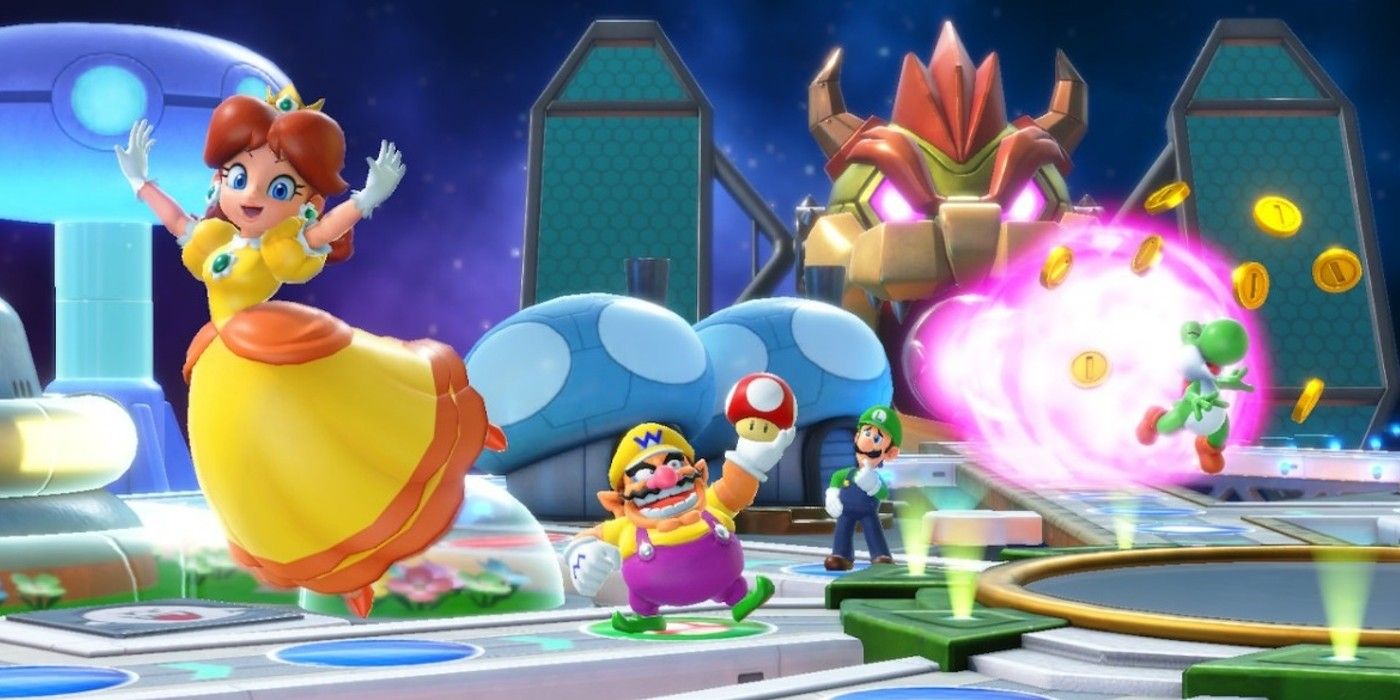 Daisy play alongside Wario in Mario Party Superstars