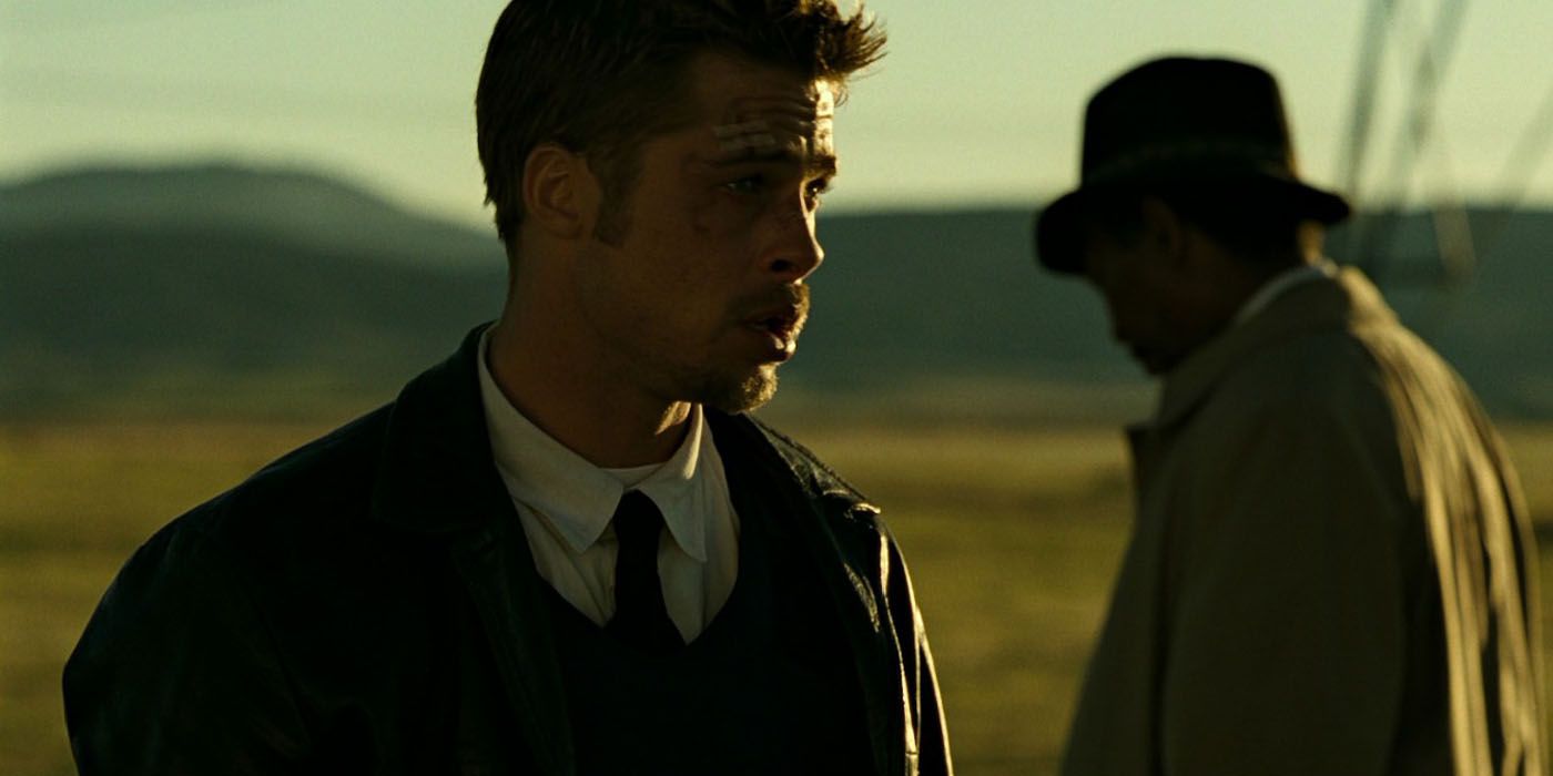 David and William standing in a field in Se7en.