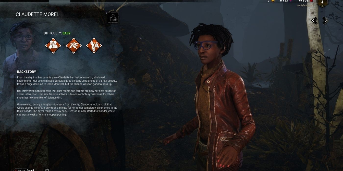 Character description for Claudette Morel in Dead by Daylight