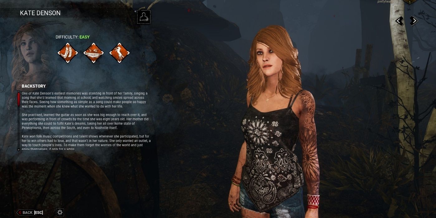 Character description for Kate Senson in Dead by Daylight