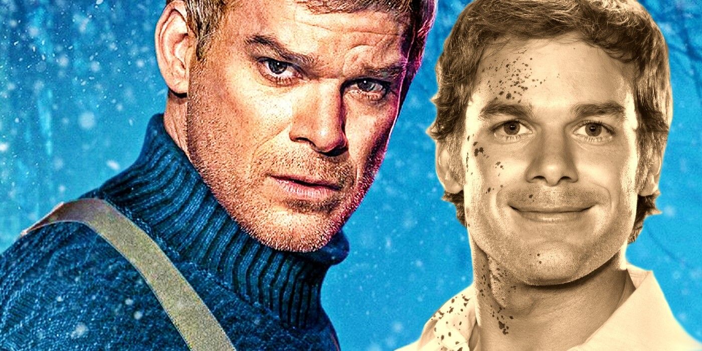 Collage of Dexter in the snow in Dexter: New Blood and a younger Dexter.