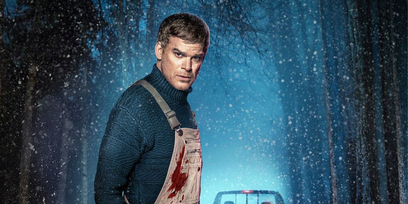 Dexter wears a blood apron