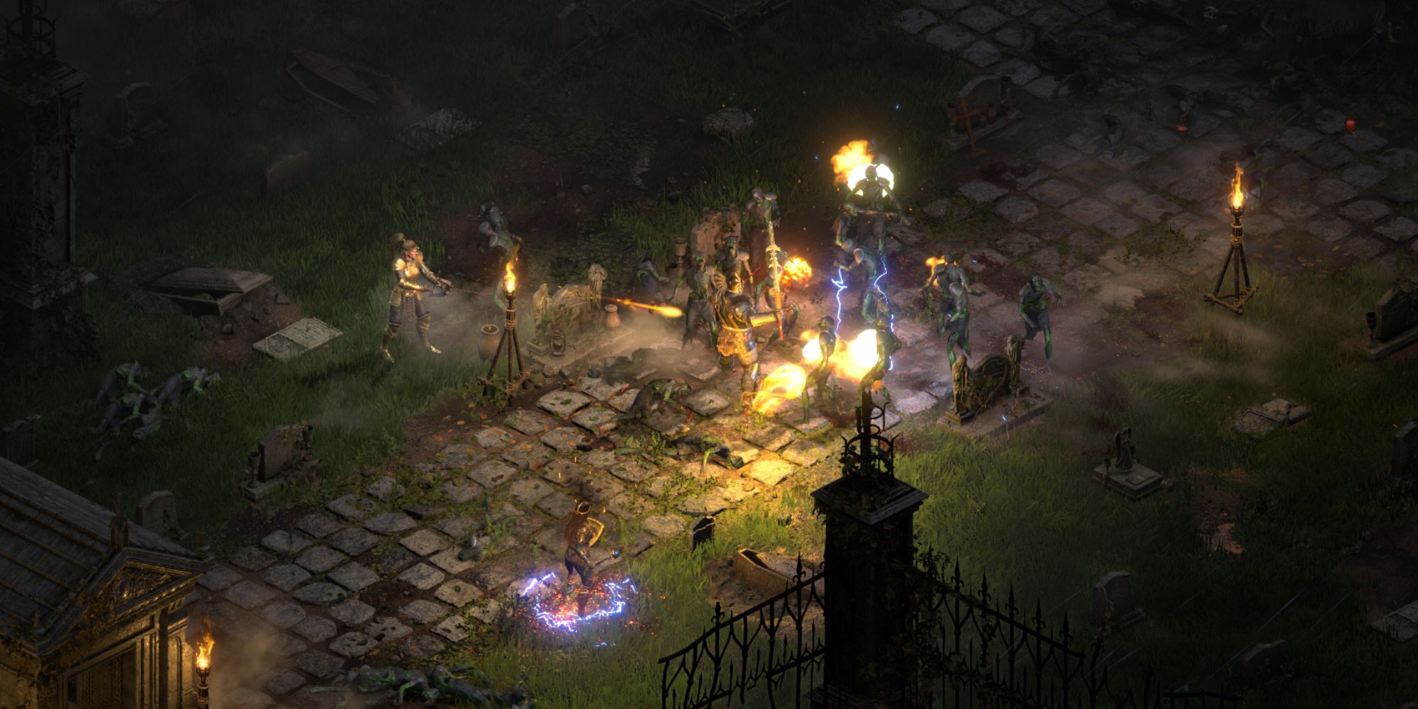 A battle scene featured in Diablo II