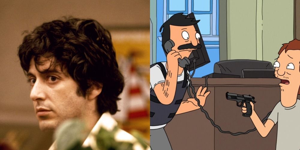Al Pacino in Dog's Day Afternoon split with Image of Bob Day Afternoon episode of Bob's Burgers
