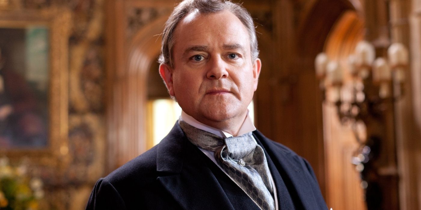 Robert Crawley posing for the camera in Downton Abbey
